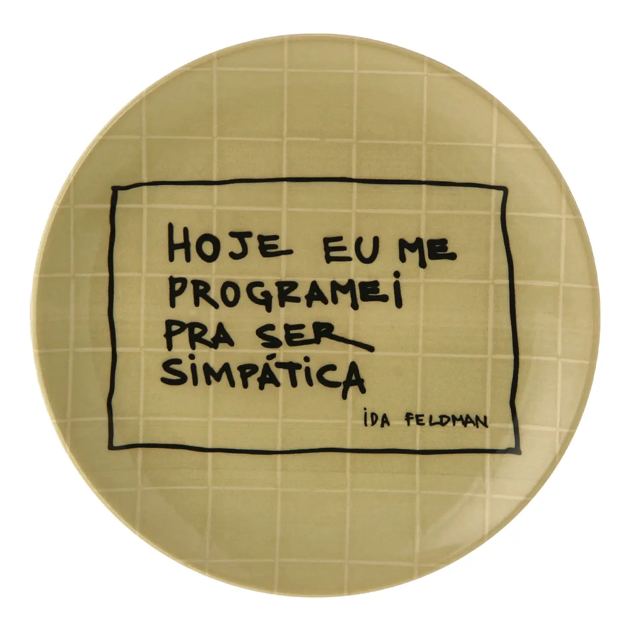 PRATO SOBREMESA IDA - SER SIMPÁTICA - VERDE CLARO/PRETO - Foto 1