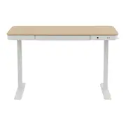 MESA DE ESCRITÓRIO REGULÁVEL E ELÉTRICA 1 GAVETA 1,18 M X 60 CM ELEVATION PLUS - BRANCO/CARVALHO - Foto 1