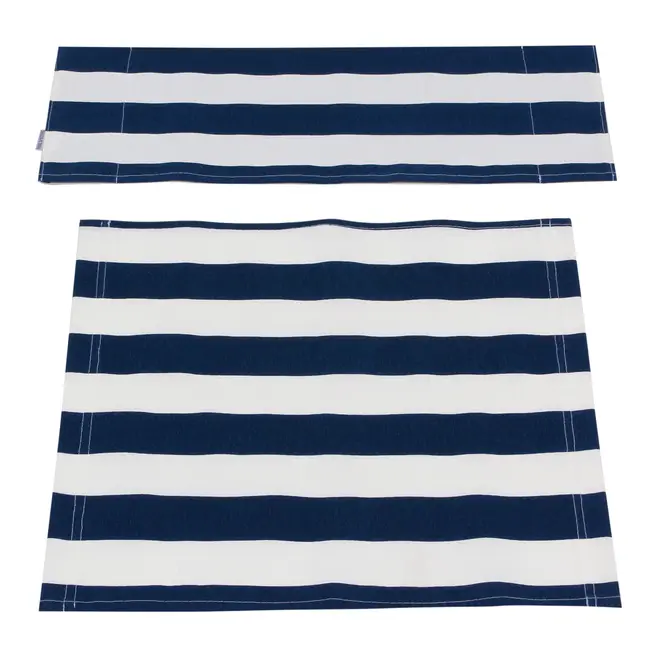 ASSENTO/ENCOSTO BLUESTRIPE PARA ESTRUTURA DE CADEIRA LEME - AZUL ESCURO/BRANCO - Foto 1