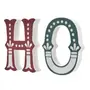 LETRAS DECORATIVAS NOEL SOUNDS HOHO HOME - VERMELHO HINDU/ENGLISH GREEN - Foto 2