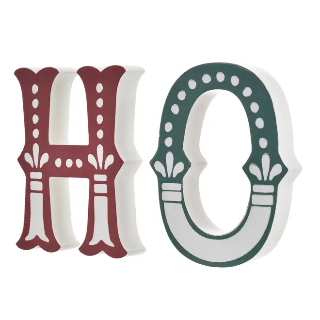 LETRAS DECORATIVAS NOEL SOUNDS HOHO HOME - VERMELHO HINDU/ENGLISH GREEN - Foto 2