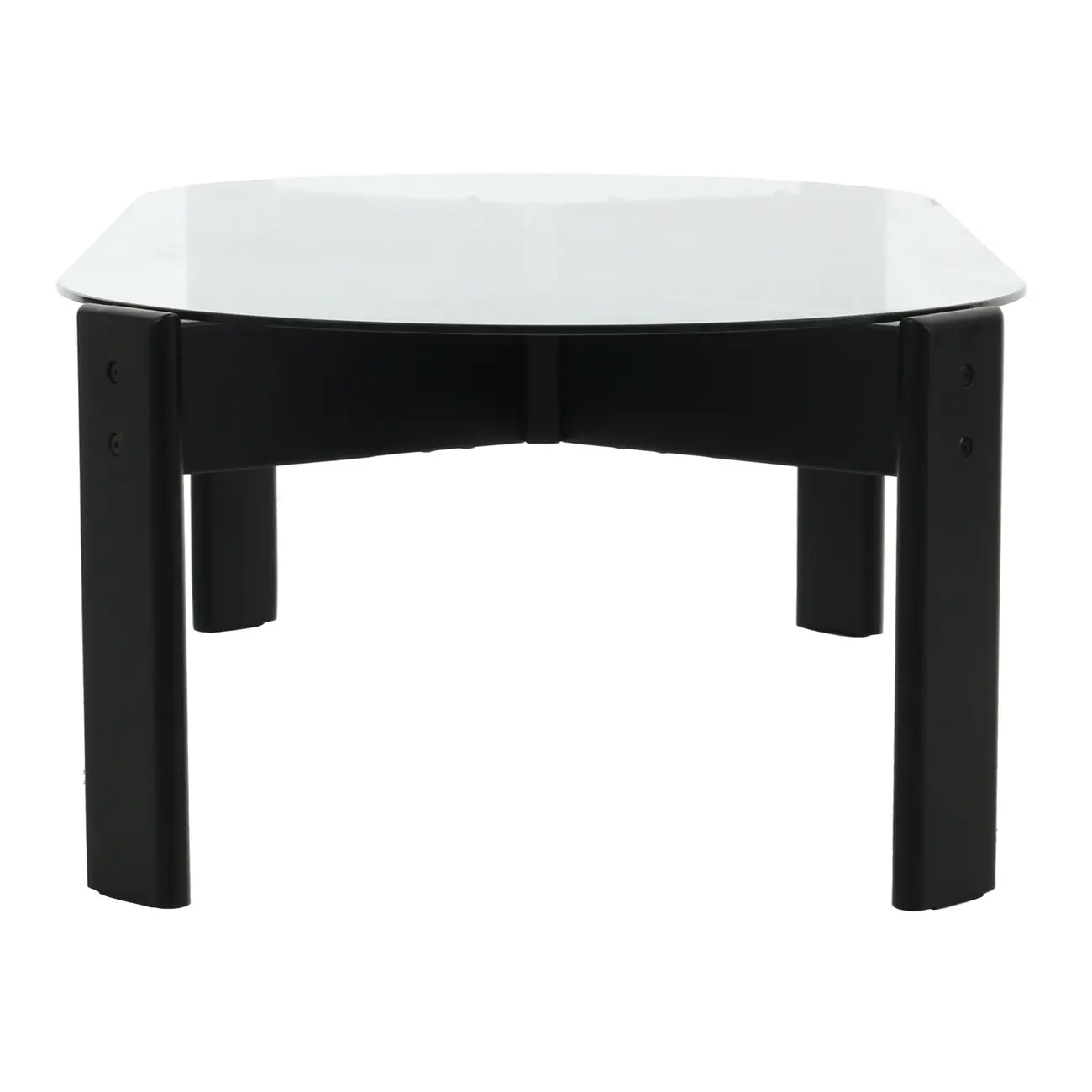 MESA DE CENTRO OVAL 1,30 M X 60 CM TRISKEL - EBANIZADO/INCOLOR - Foto 4