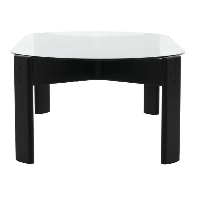 MESA DE CENTRO OVAL 1,30 M X 60 CM TRISKEL - EBANIZADO/INCOLOR - Foto 4