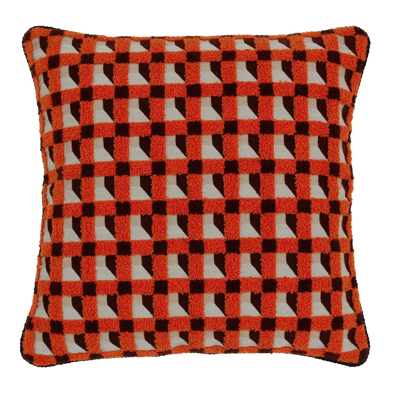 CAPA ALMOFADA 45 CM X 45 CM PATTERN PAD - MARROM DE LEI/TERRACOTA - Foto 1