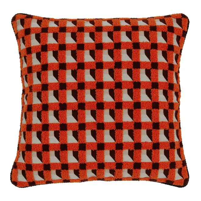 CAPA ALMOFADA 45 CM X 45 CM PATTERN PAD - MARROM DE LEI/TERRACOTA - Foto 1
