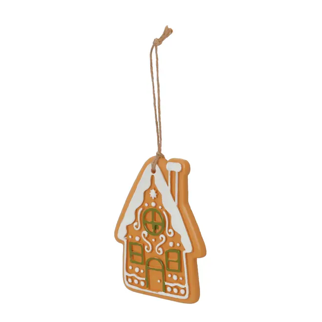 PINGENTE GINGERHOUSE 11 CM VILAREJO NOEL - MULTICOR/CIPRESTE - Foto 2