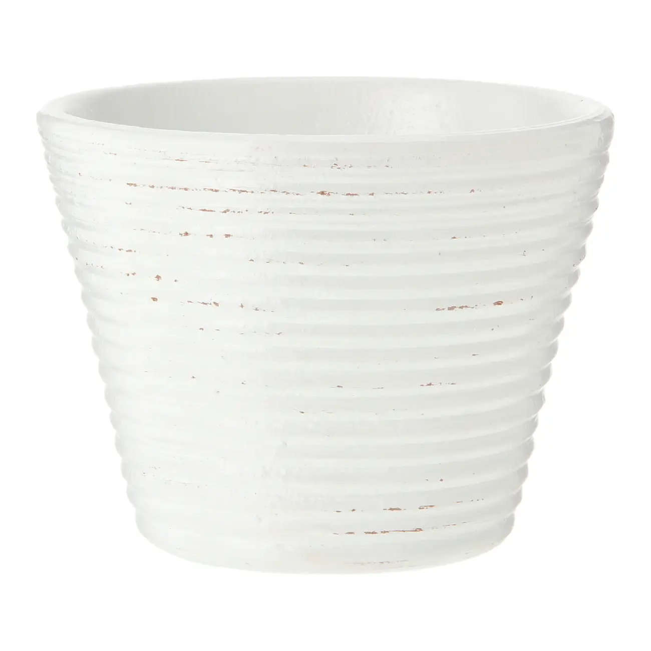 CACHEPÔ 14 CM ONDULLE - BRANCO/ PATINA PROVENÇAL - Foto 1