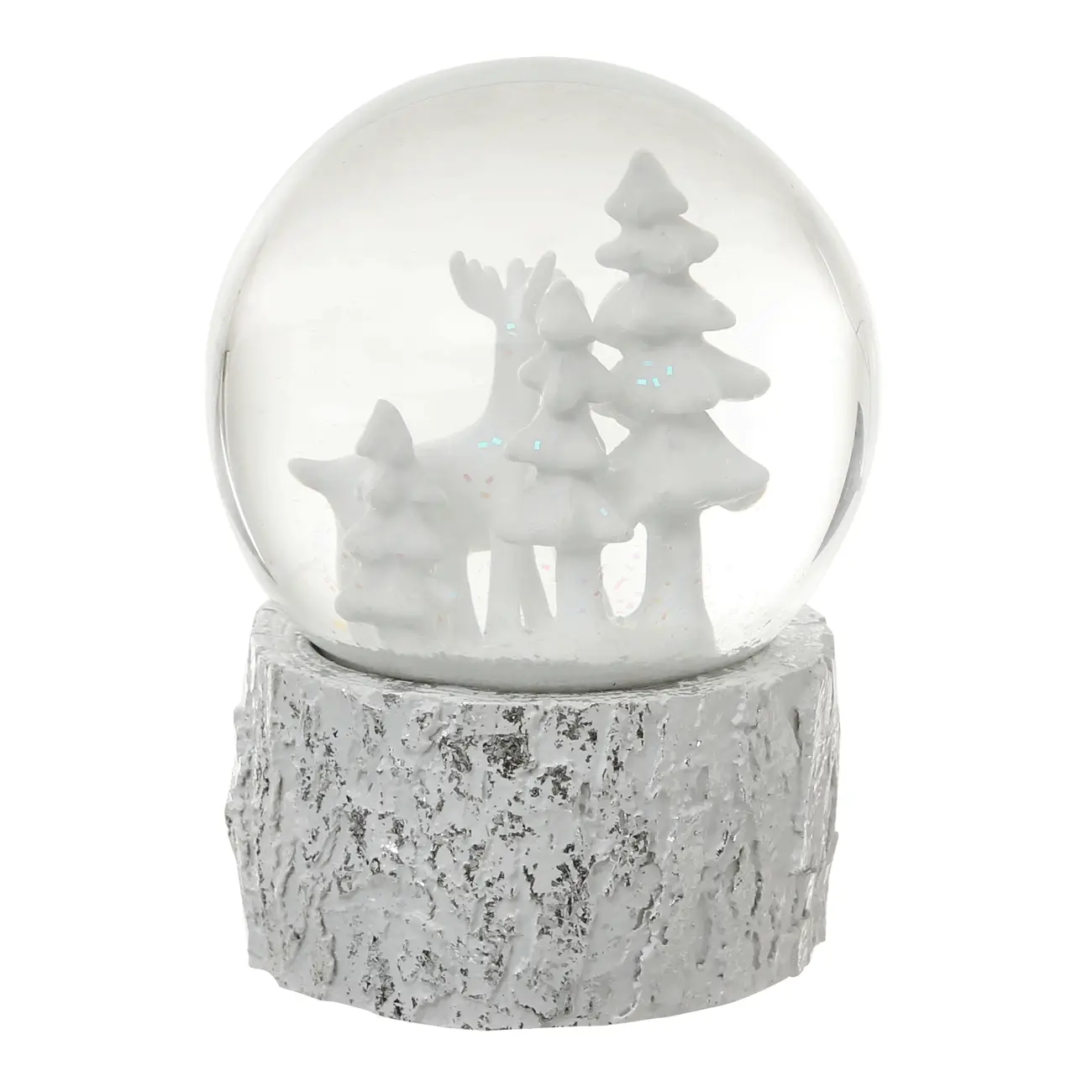 ADORNO GLOBO RENA 13 CM VILAREJO NOEL - BRANCO/INCOLOR - Foto 7