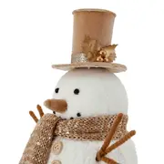 ADORNO BONECO NEVE 29 CM VILAREJO NOEL - BRANCO/NATURAL - Foto 6