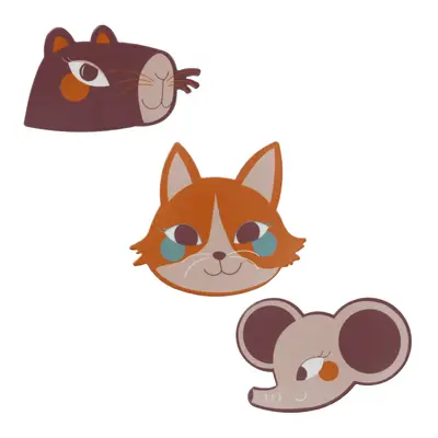 CONJUNTO GANCHOS DE PAREDE COM 3 PEÇAS FEIRA DOS BICHOS