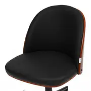 CADEIRA HOME OFFICE APLAY WOOD - PRETO/NOZES - Foto 8