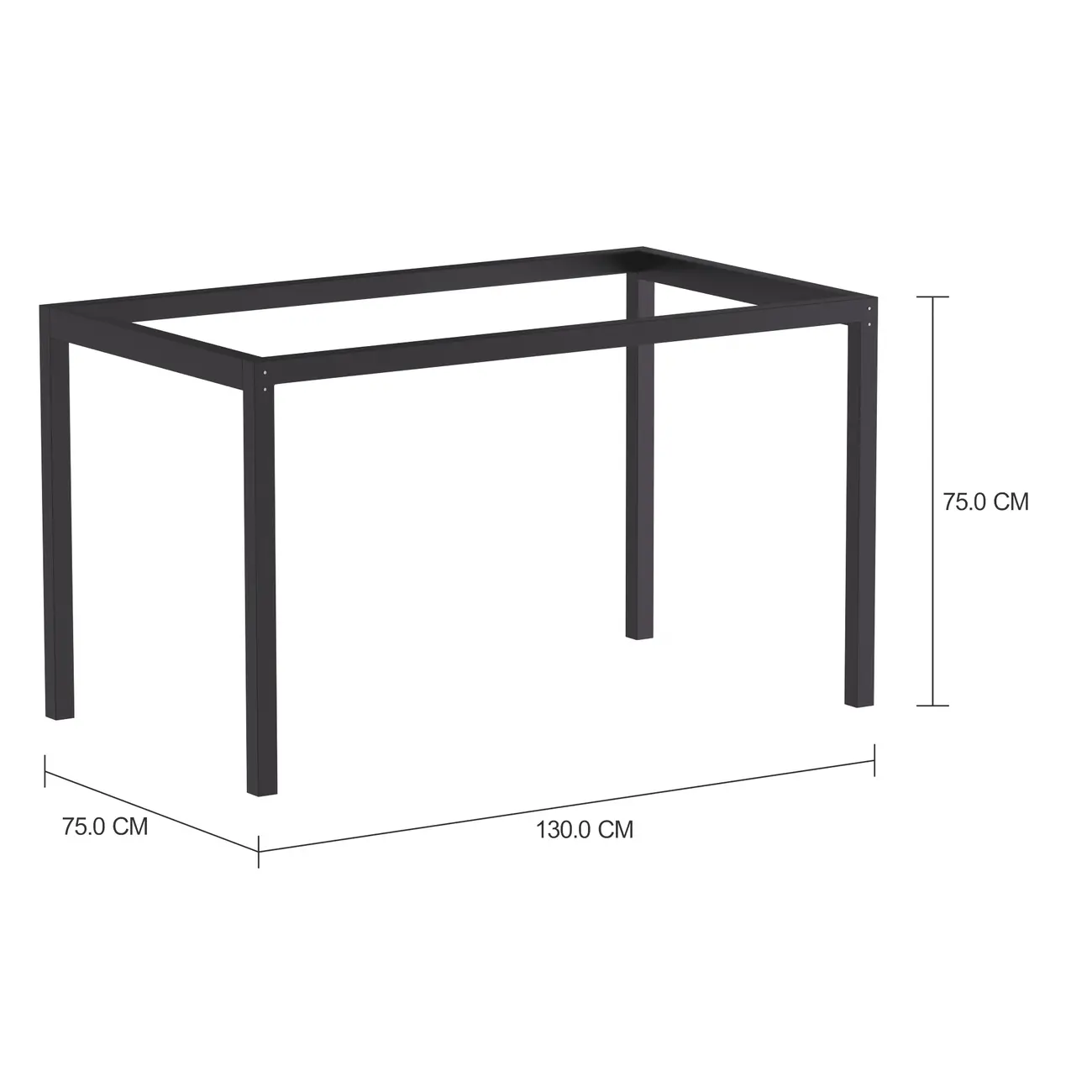 BASE DE MESA 1,30 M X 75 CM METRIC - PRETO - Foto 7