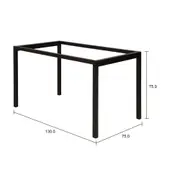 BASE DE MESA 1,30 M X 75 CM METRIC - PRETO - Foto 6