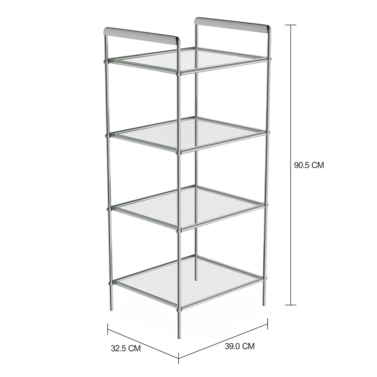ESTANTE 39 CM X 90 CM TOWER - CROMADO/INCOLOR - Foto 2