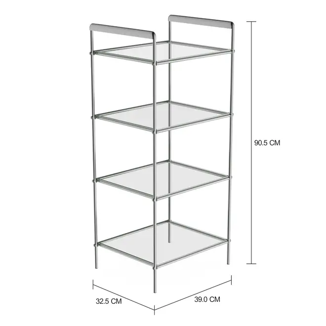 ESTANTE 39 CM X 90 CM TOWER - CROMADO/INCOLOR - Foto 2