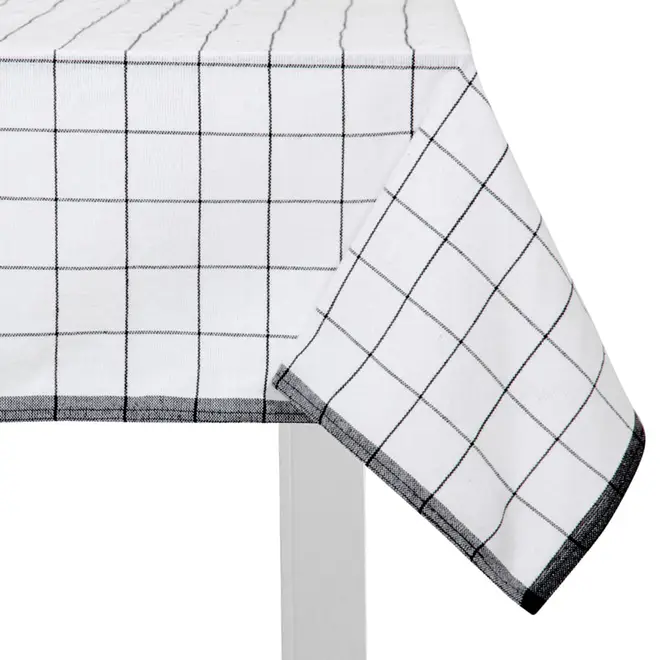 TOALHA DE MESA 1,40 M X 2,10 M DIA TÁ NA MESA - BRANCO/PRETO - Foto 3