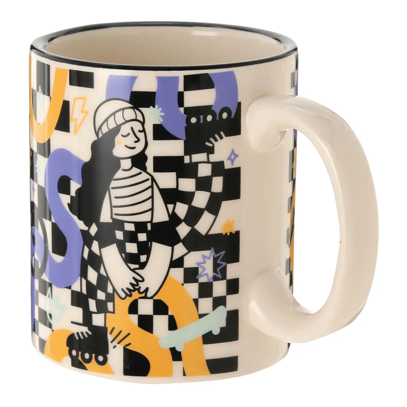 CANECA 300 ML OLLIE - PRETO/CORES CALEIDOCOLOR - Foto 2