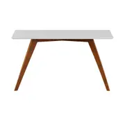 MESA DE JANTAR 1,35 M X 80 CM TAVE SQUARE - NOZES/BRANCO - Foto 1