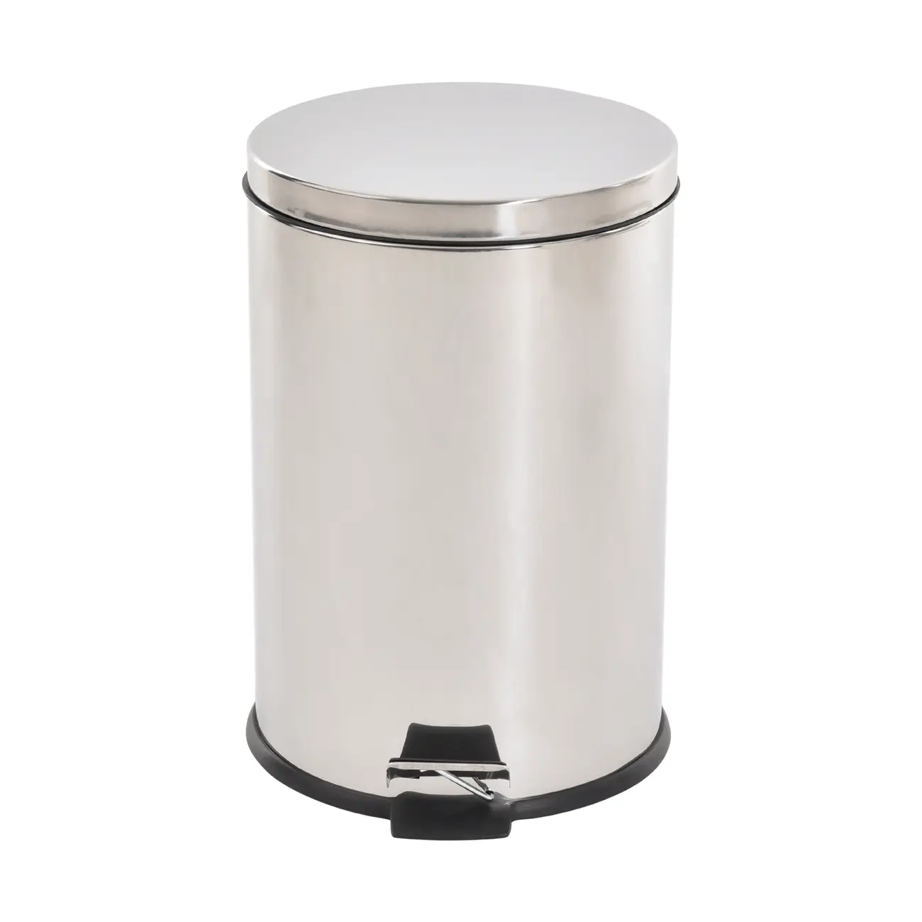 LIXEIRA COM PEDAL 12 L MALDEN - INOX/PRETO - Foto 1