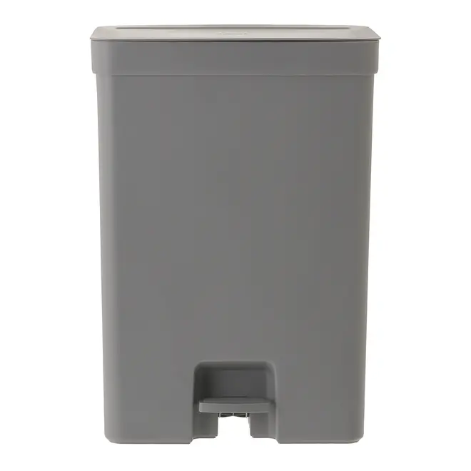 LIXEIRA DUPLA COM PEDAL 30 L TRIUM - KONKRET/CINZA - Foto 1