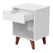 MESA DE CABECEIRA 1 GAVETA COM NICHO LIN - BRANCO/NOZES - Foto 3