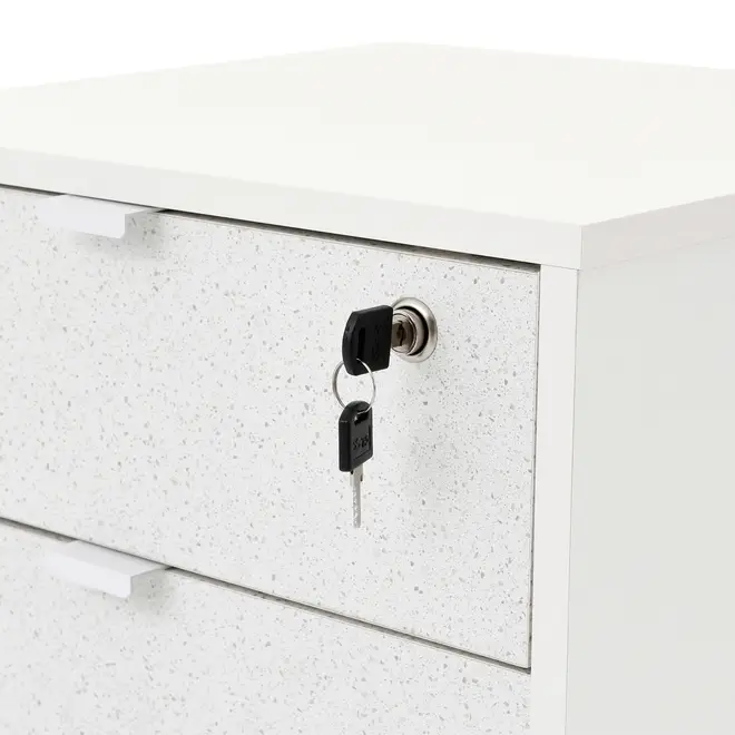 GAVETEIRO PARA ESCRITÓRIO 3 GAVETAS SLEEK - BRANCO/GRANILITE - Foto 8