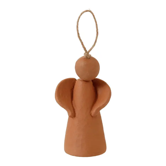 PINGENTE ANJO 10 CM VILAREJO NOEL - ARGILA CRUA - Foto 1
