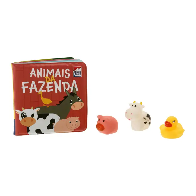 BANHO DIVERTIDO + TOYS: ANIMAIS DA FAZENDA LIVRO INFANTIL - MULTICOR - Foto 6