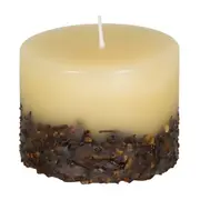 VELA PILAR PERFUMADA CRAVO BONNIEUX - BEGE/FIBRA CASTANHA - Foto 1