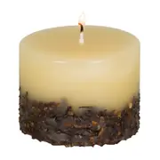 VELA PILAR PERFUMADA CRAVO BONNIEUX - BEGE/FIBRA CASTANHA - Foto 2