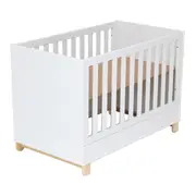 BERÇO 70 CM 2 EM 1 - BERÇO/CAMA INFANTIL SWEET - BRANCO/PINUS NATURAL - Foto 4