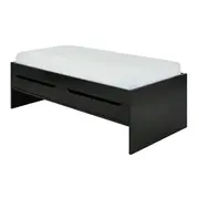 CAMA DE SOLTEIRO ALTA COM 2 GAVETAS 88 CM JOKER - PRETO - Foto 1