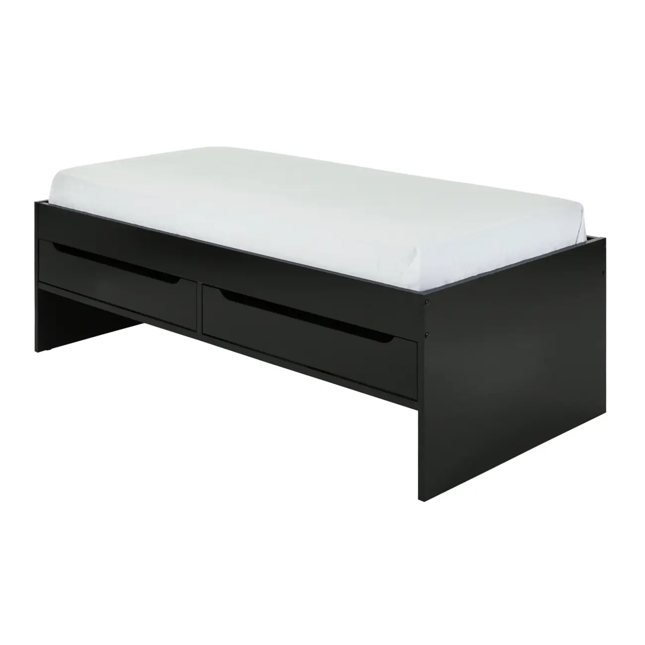 CAMA DE SOLTEIRO ALTA COM 2 GAVETAS 88 CM JOKER - PRETO - Foto 1