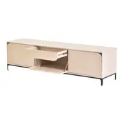 RACK 3 PORTAS/1 GAVETA 1,80 M X 45 CM NASH - AREIA/PRETO - Foto 3