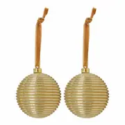 PINGENTE BOLA C/2 FINE FESTIVITY 8 CM - OURO - Foto 1