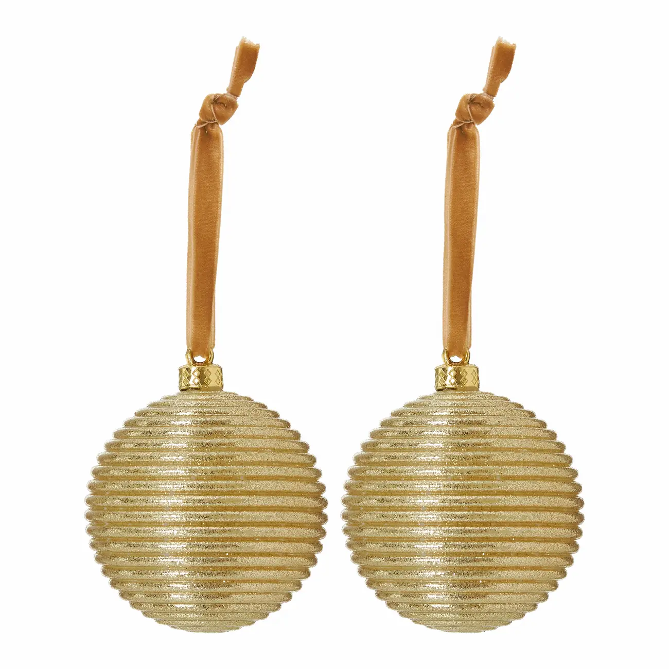 PINGENTE BOLA C/2 FINE FESTIVITY 8 CM - OURO - Foto 1