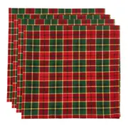 GUARDANAPO 40 CM X40 CM PACOTE COM 4 BORDAR, AMAR E CELEBRAR - VERMELHO/VERDE - Foto 1