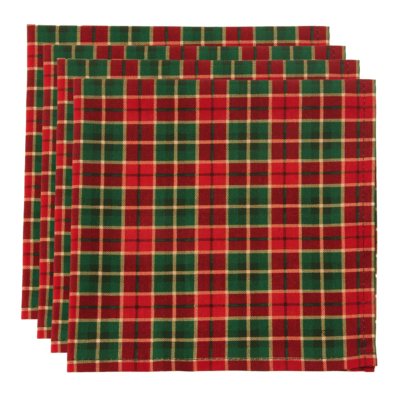 GUARDANAPO 40 CM X40 CM PACOTE COM 4 BORDAR, AMAR E CELEBRAR - VERMELHO/VERDE - Foto 1