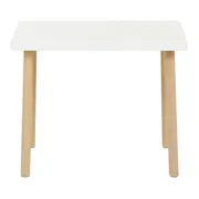 MESA INFANTIL 65 CM X 45 CM ANIMALS - NATURAL WASHED/BRANCO - Foto 1