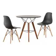 MESA COM 2 CADEIRAS OVNI/EASY WOOD - FAIA/PRETO - Foto 1
