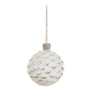 KIT PINGENTE BOLA PINHA COM 2 PEÇAS NATAL ASTRAL - BRANCO/DOURADO - Foto 2