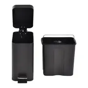LIXEIRA COM PEDAL 5 L DURBAN - PRETO/PRETO - Foto 5