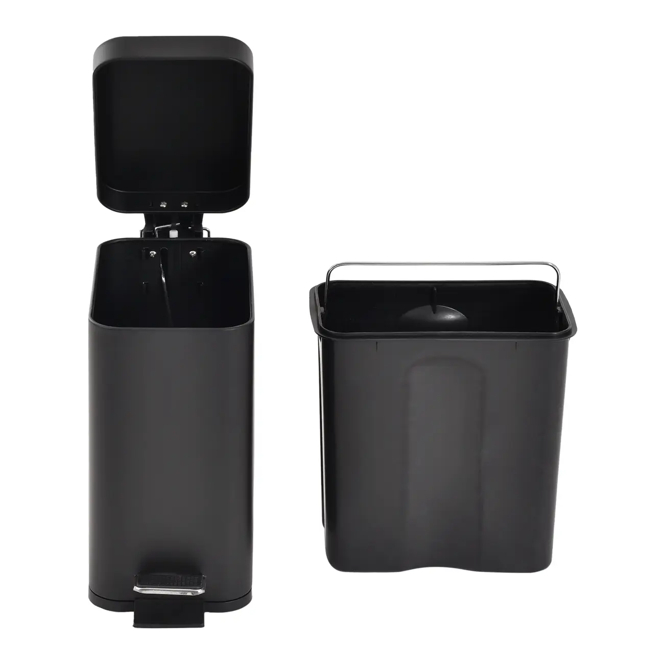 LIXEIRA COM PEDAL 5 L DURBAN - PRETO/PRETO - Foto 5