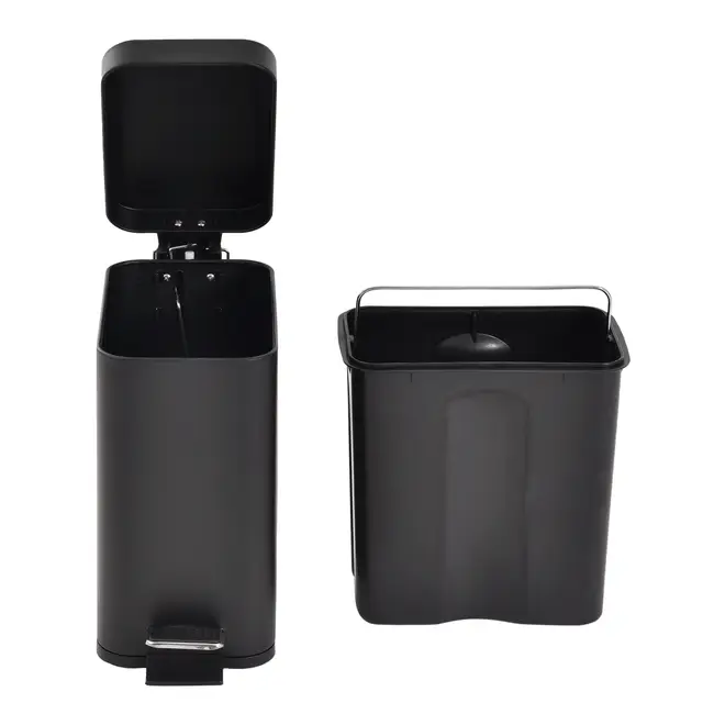LIXEIRA COM PEDAL 5 L DURBAN - PRETO/PRETO - Foto 5