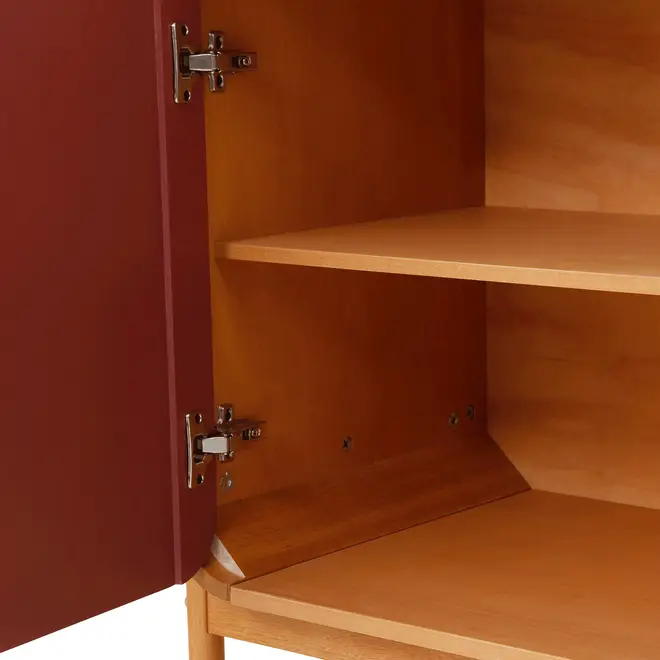 BUFFET 4 PORTAS 1,87 M X 45 CM ANTÚRIO - MACCHIATO/RODONITA - Foto 10