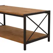 MESA DE CENTRO 90 CM X 45 CM STEAM TRUNK - CASTANHO/ENCERADO CASTANHO - Foto 6