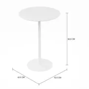 MESA LATERAL REDONDA 42 CM DART FIXY - BRANCO - Foto 2