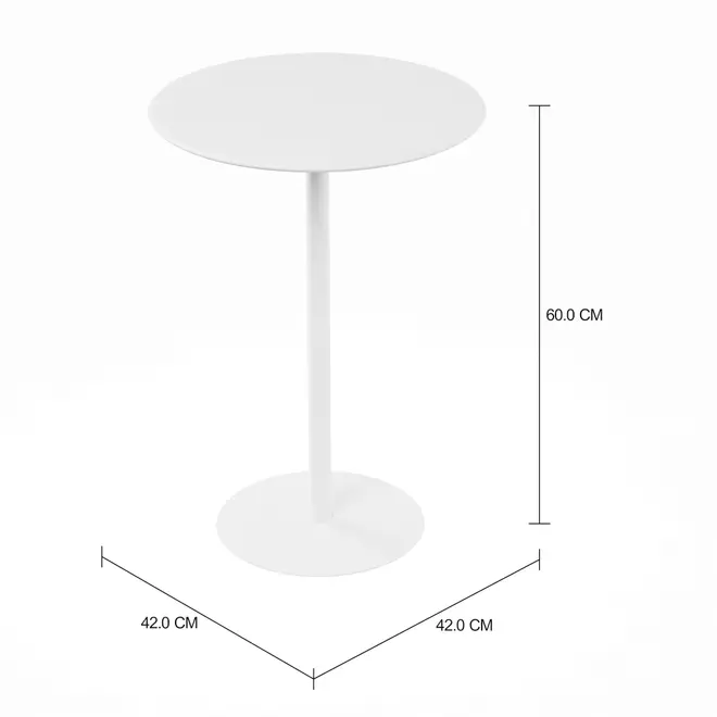 MESA LATERAL REDONDA 42 CM DART FIXY - BRANCO - Foto 2