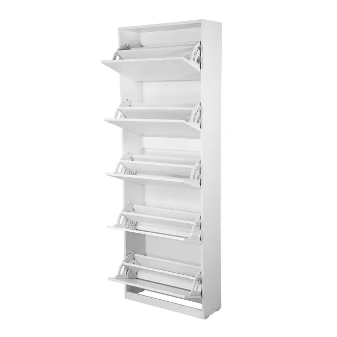 SAPATEIRA PISO/PAREDE 5 PORTAS BASCULANTES FAMILY - BRANCO - Foto 4