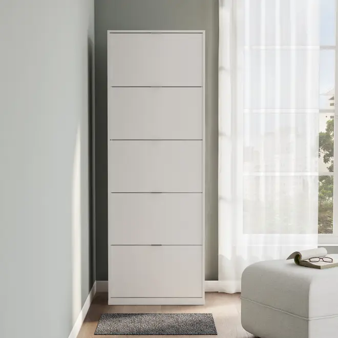 SAPATEIRA PISO/PAREDE 5 PORTAS BASCULANTES FAMILY - BRANCO - Foto 6